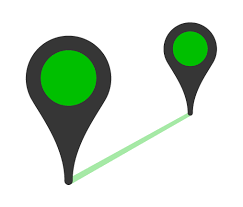 Image showing distance between two points.
